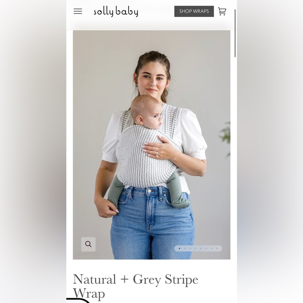 Solly baby gray and white wrap